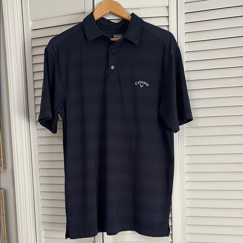 Callaway Black Polo Shirt Short-Sleeved Cotton Blend